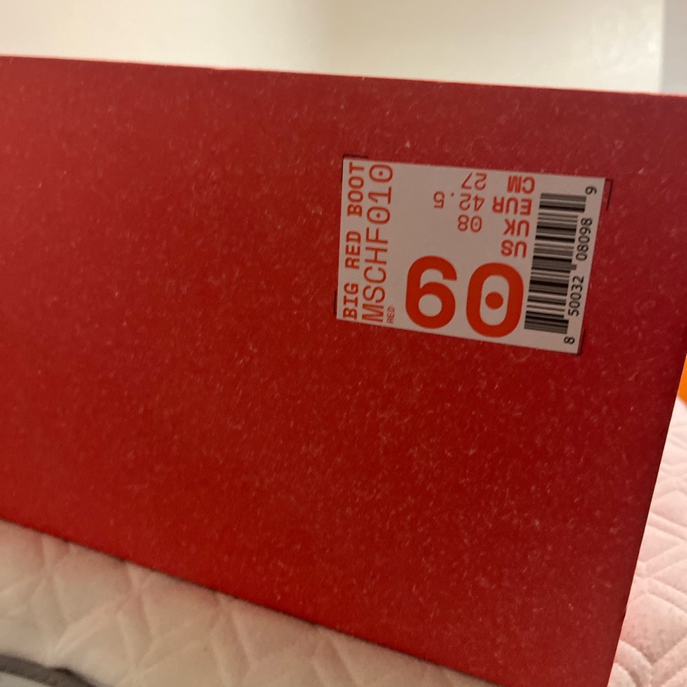 MSCHF Big Red Boot New . Mint Condition size 9